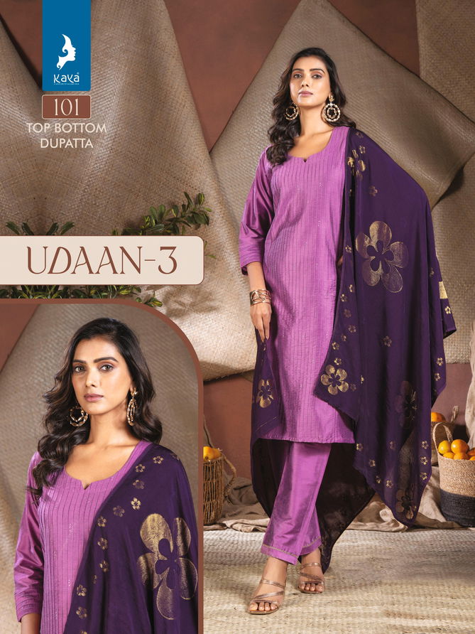 Udaan 3 By Kaya Plain Pure Silk Kurti With Bottom Dupatta Wholesale Price In Surat